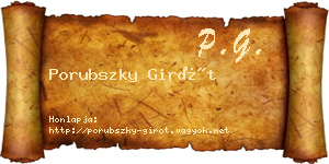 Porubszky Girót névjegykártya